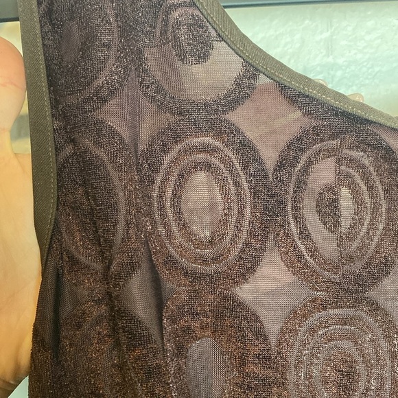 Vintage Lapis brown sheer circle print top - Picture 5 of 8